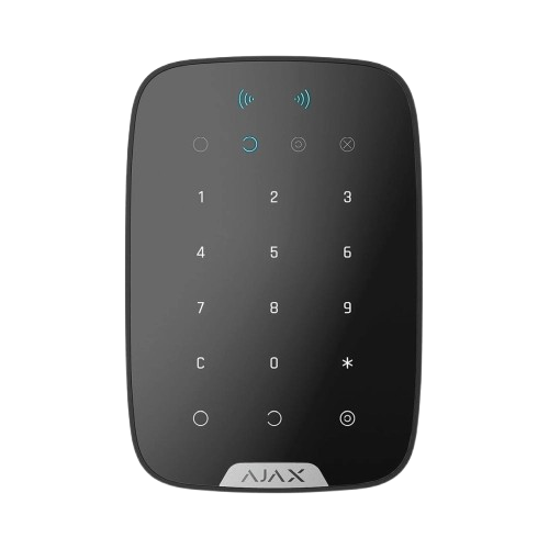 Ajax KeyPad Plus Black — сенсорна клавіатура з NFC Pass/Tag, чорний колір