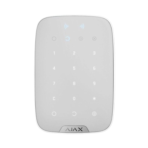 Ajax KeyPad Plus White — сенсорна клавіатура з NFC Pass/Tag, білий колір