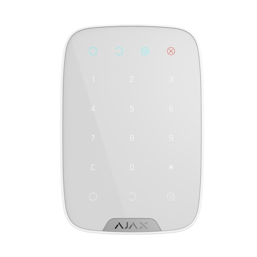 Ajax KeyPad White — сенсорна клавіатура для керування охороною, білий колір