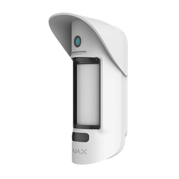Ajax MotionCam Outdoor White — вигляд збоку