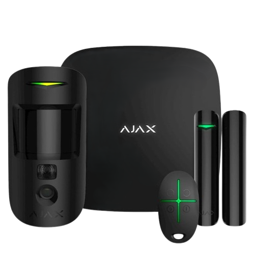Ajax StarterKit Cam Black — комплект сигналізації з датчиком фотофіксації MotionCam, чорний