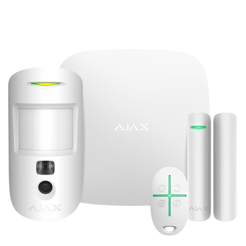 Ajax StarterKit Cam White — комплект сигналізації з датчиком фотофіксації MotionCam, білий